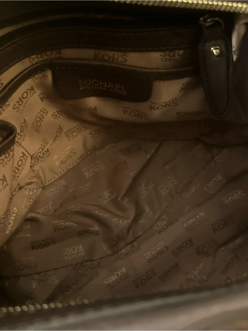 Michael Kors Chocolate Brown Pebbled Leather Satchel with Gold Hardware